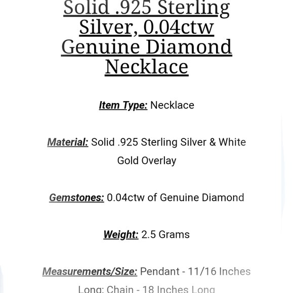 SUN Solid 925 SS with White Gold Overlay Genuine Diamonds - Picture 8 of 16